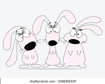 rabbits cute in vector