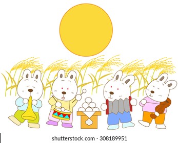 Rabbits doing a concert on the day of the full moon