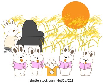 Rabbits doing a concert on the day of the full moon.