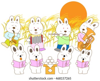 Rabbits doing a concert on the day of the full moon.