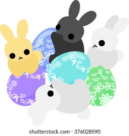 Rabbits and Easter eggs