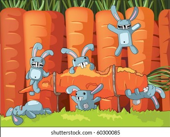 rabbits eating carrot