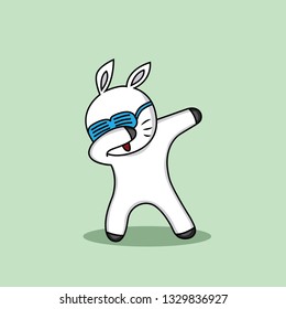 the rabbit's expression is cool dabbing