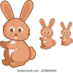 Rabbit's Family Cartoon Vector Design