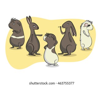 Rabbits and guinea pigs characters