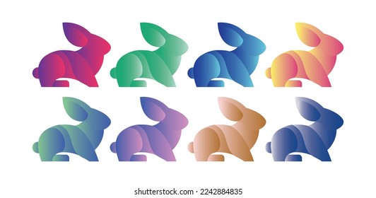 Rabbits Logo Vector Icon Symbol Template. Rabbits Vector Illustration