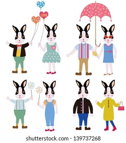 rabbits in love
