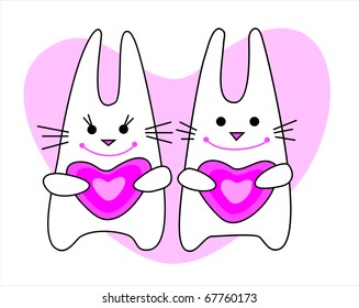 Rabbits in love