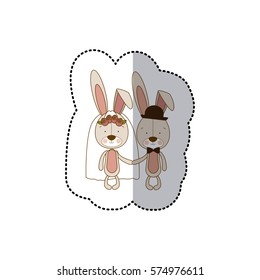 rabbits married icon image, vector illustration design