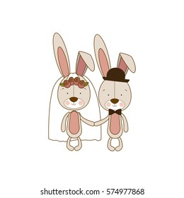 rabbits married icon image, vector illustration design