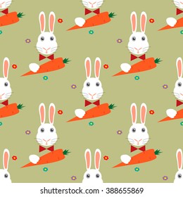 Rabbits seamless pattern