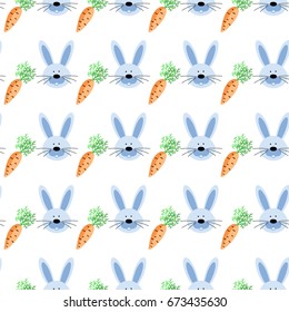 rabbits  seamless pattern, textile, decor, Wallpaper, printed products, cards