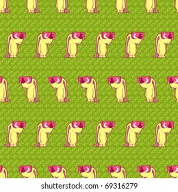 Rabbits seamless texture. Vector