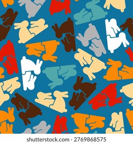 Rabbits sex pattern seamless. Hares intercourse background
