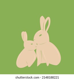 Rabbits, silhouette, vector graphics, illustration