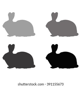 rabbits silhouette, vector illustration.
