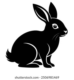 Rabbits silhouette victor art illustration eps
