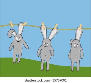 rabbits upon the line