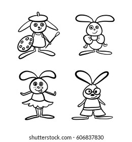 Rabbits, vector illustration