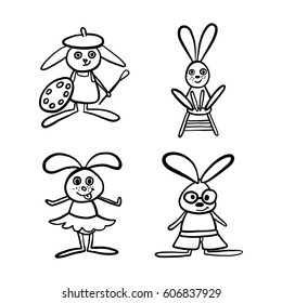 Rabbits, vector illustration