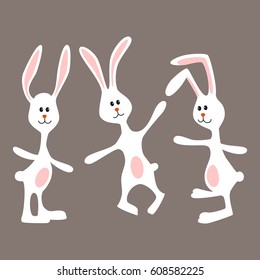 Rabbits. Vector illustration.