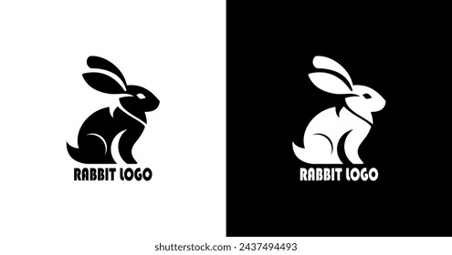 Rabbit-shaped logo design with minimalist style