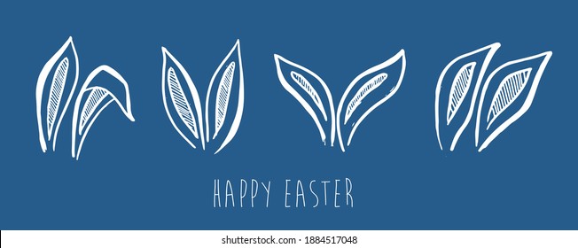 Rabbits's ears. Hand drawn illustration.
