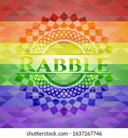 Rabble lgbt colors emblem. Vector Illustration. Mosaic.