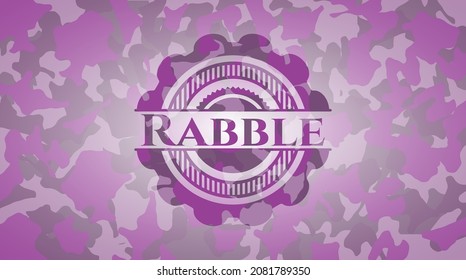 Rabble pink and purple on camouflaged pattern. Vector Illustration. Detailed. 