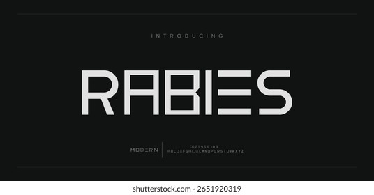 Rabies  alphabet letters font logo. Typography luxury classic lettering serif fonts decorative wedding vintage retro logos.