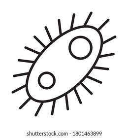 icono de bacterias rabales sobre fondo blanco, estilo de línea, ilustración vectorial
