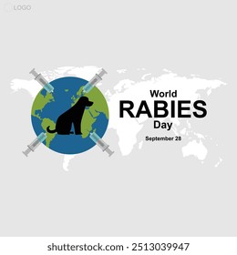 Rabies Day, celebrated every September 28, raises awareness about rabies prevention and control, Template for social media