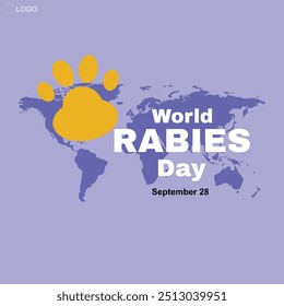 Rabies Day, celebrated every September 28, raises awareness about rabies prevention and control, Template for social media