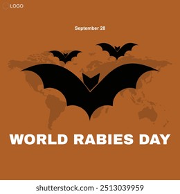 Rabies Day, celebrated every September 28, raises awareness about rabies prevention and control, Template for social media