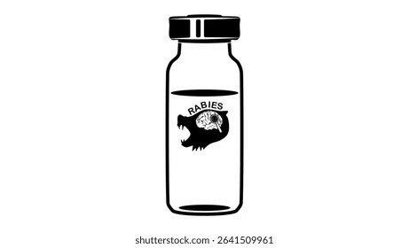 rabies vaccine symbol, black isolated silhouette
