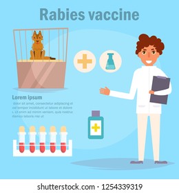 Rabies vaccine Vector. Cartoon. Isolated art on white background. Flat