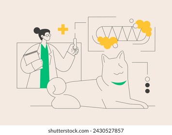 Rabies and your pet abstract concept vector illustration. Dogs rabies, home animals vaccination, pets disease prevention program, puppy vaccine protection, veterinary service abstract metaphor.