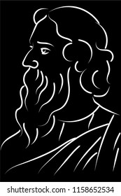 Rabindranath Tagore Illustration Vector Image