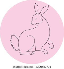 rabit doodle art handdraw illustration vector 