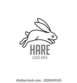 Rabit or Hare Jumping Pose. Animal Character Logo Ideas