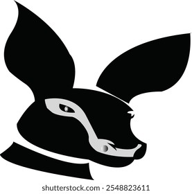 rabit head vector .  black (EPS FILE )