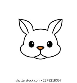 a rabit head vector line art