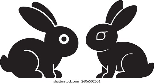 Rabit silhouette vector art illustrations