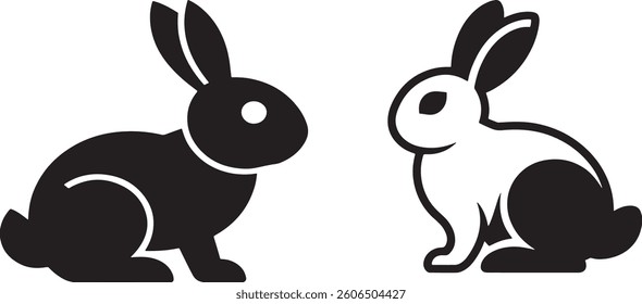 Rabit silhouette vector art illustrations
