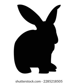siluetas de conejo sobre fondo blanco. Ilustración vectorial. rabia aislada