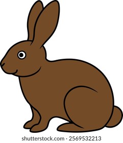 Rabit vector art illustration isolated on white background