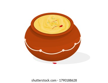 Rabri or Rabdi indian Sweet Dish Food Vector