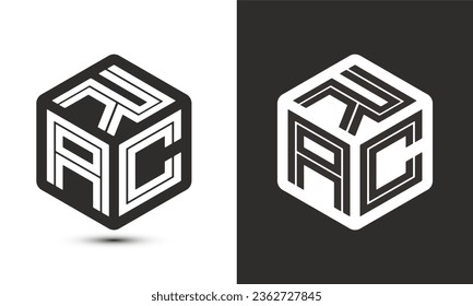 RAC letter logo design with illustrator cube logo, vector logo modern alphabet font overlap style. Premium Business logo icon. White color on black background