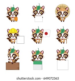 Raccon dog ( Tanuki ) mascot collection