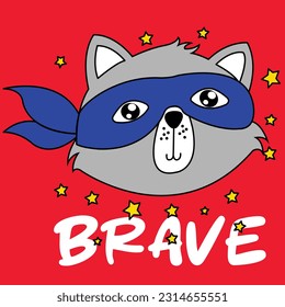 RACCON HEAD WITH BLUE MASK
